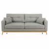 Skandinavisches Ausziehbares 3-Sitzer-Sofa aus hellgrauem Stoff